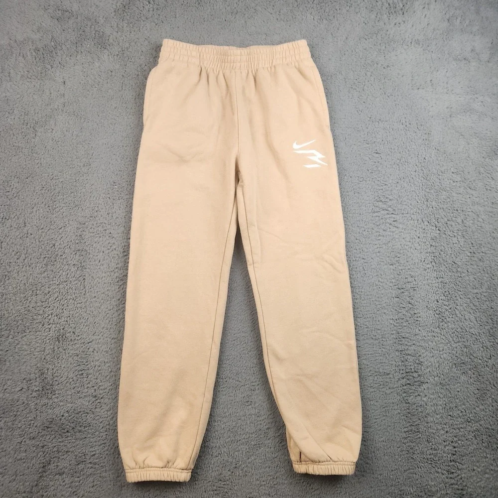 Russell Wilson Nike Big Boys Joggers Large 12-13 Tan 3Brand Sweatpants Athletic